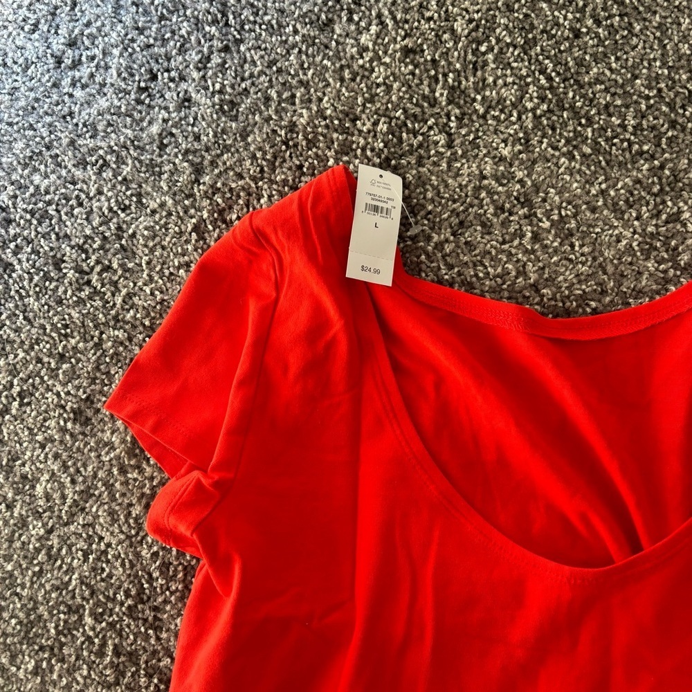 GAP Red/Orange OpenBack Tee - Picture 3 of 3